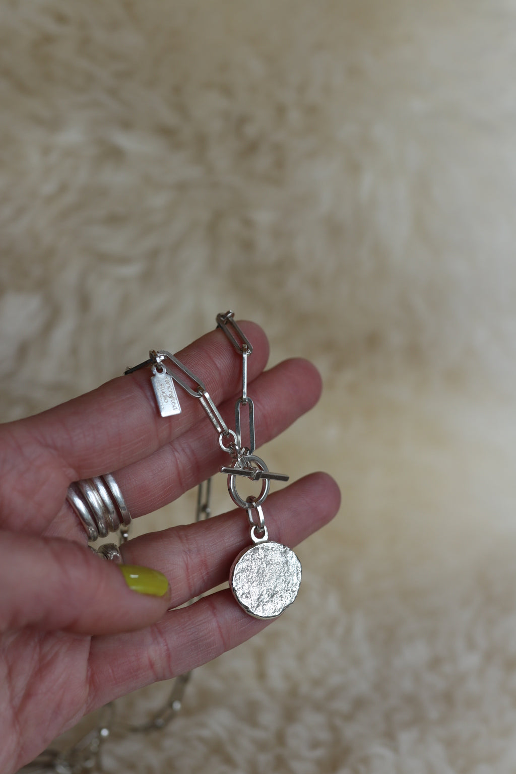 Silver Medallion Necklace #12