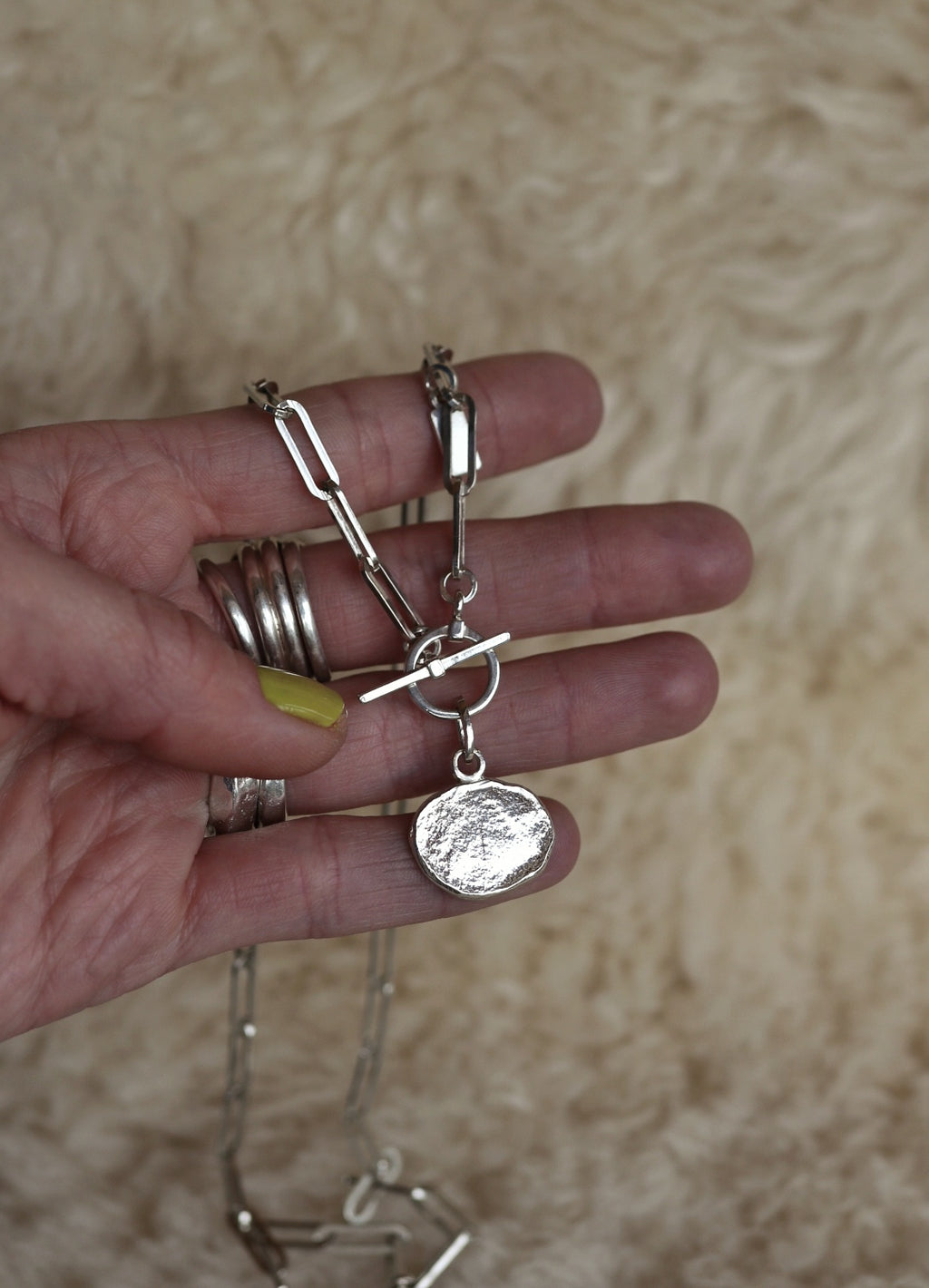 Silver Medallion Necklace #13