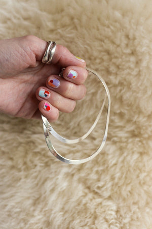 Rhodium Plated Herringbone Chain- 18"