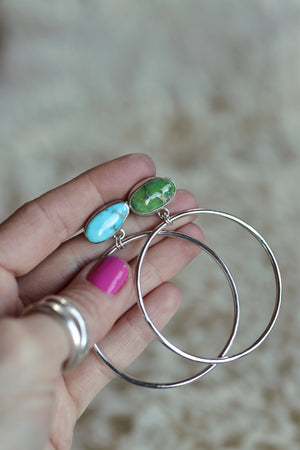 Turquoise Hoops #89