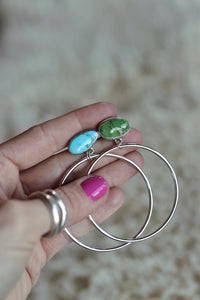 Turquoise Hoops #89