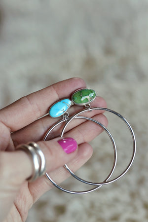 Turquoise Hoops #89