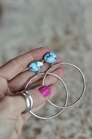 Turquoise Hoops #90