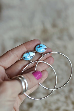 Turquoise Hoops #90