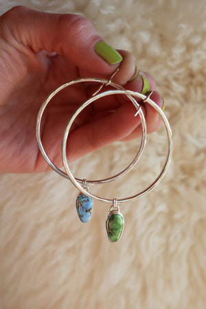 Turquoise Hoops #93