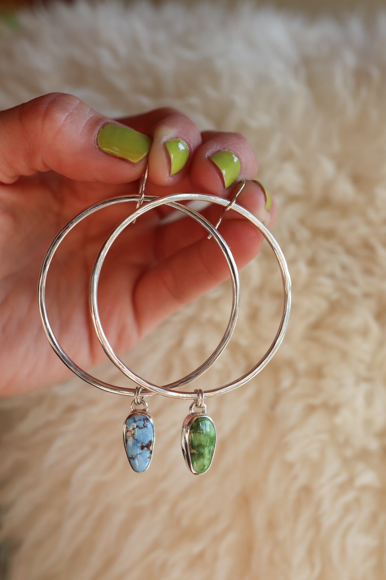 Turquoise Hoops #93