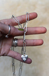 Hand Forged Paperclip Chain + Heart Pendant