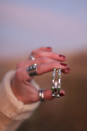 Silver Studded Hoops