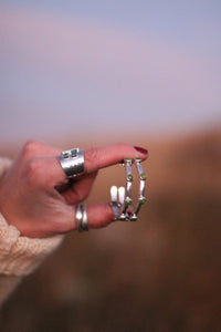 Silver Studded Hoops