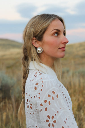 Shield Stud Earrings