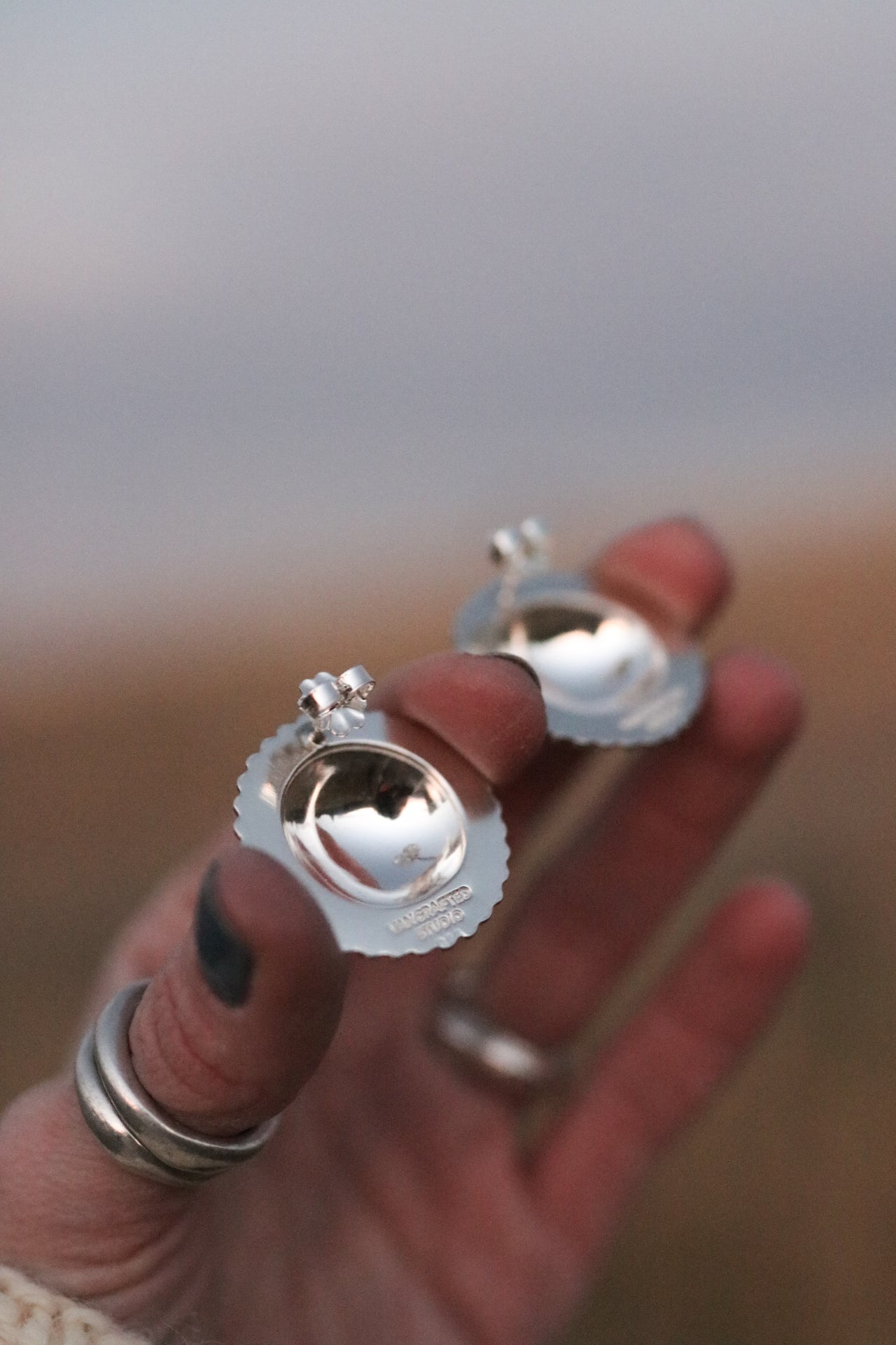 Shield Stud Earrings