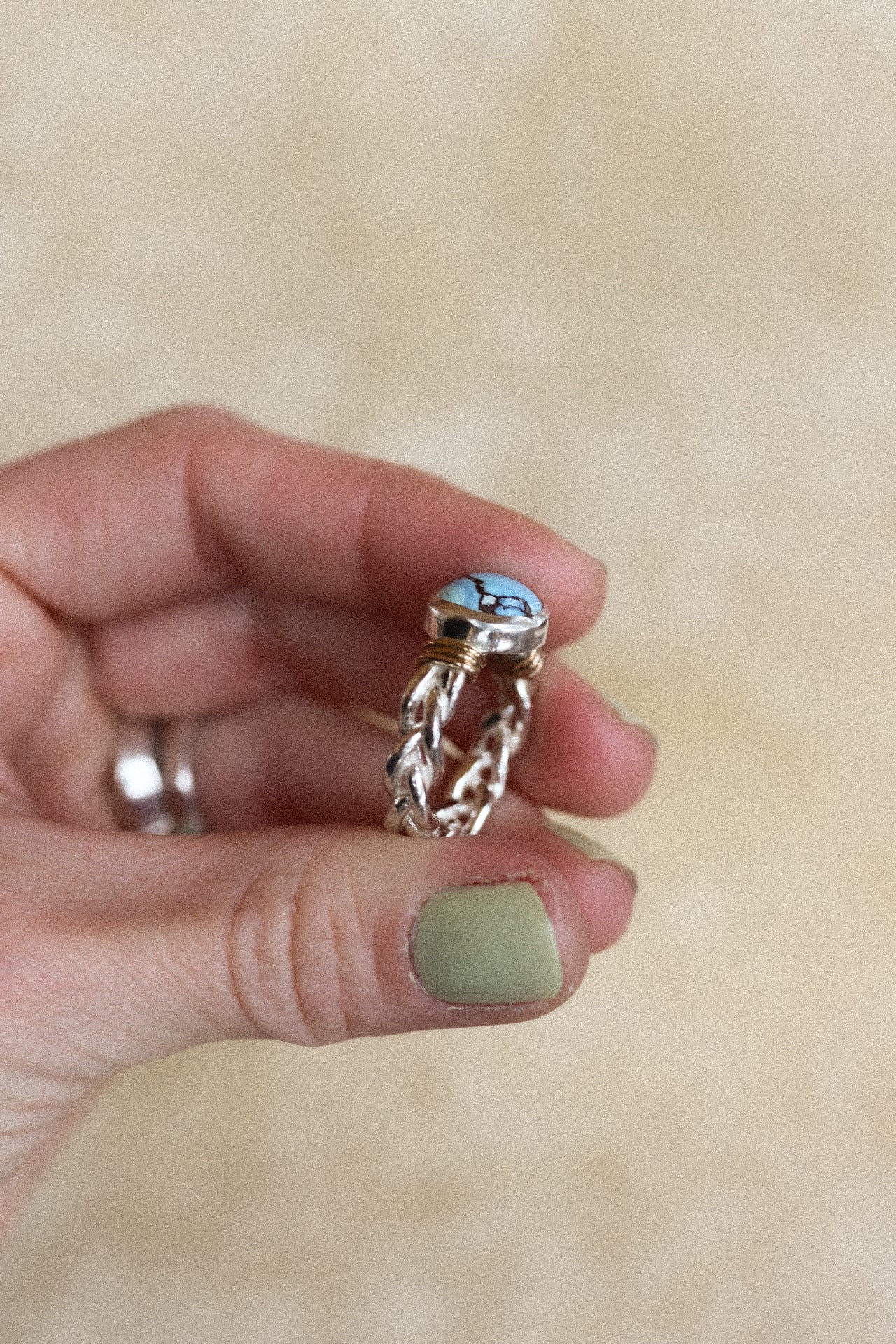 Mixed Metal Braided Ring #2- Size 5.75