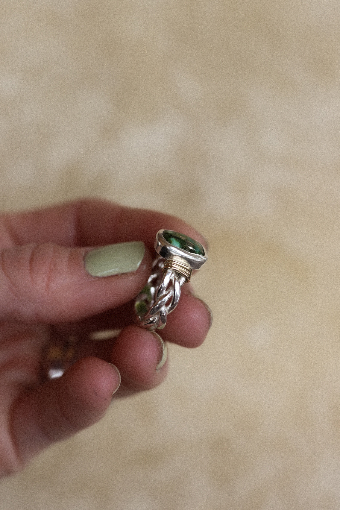 Mixed Metal Braided Ring #1- Size 4.5