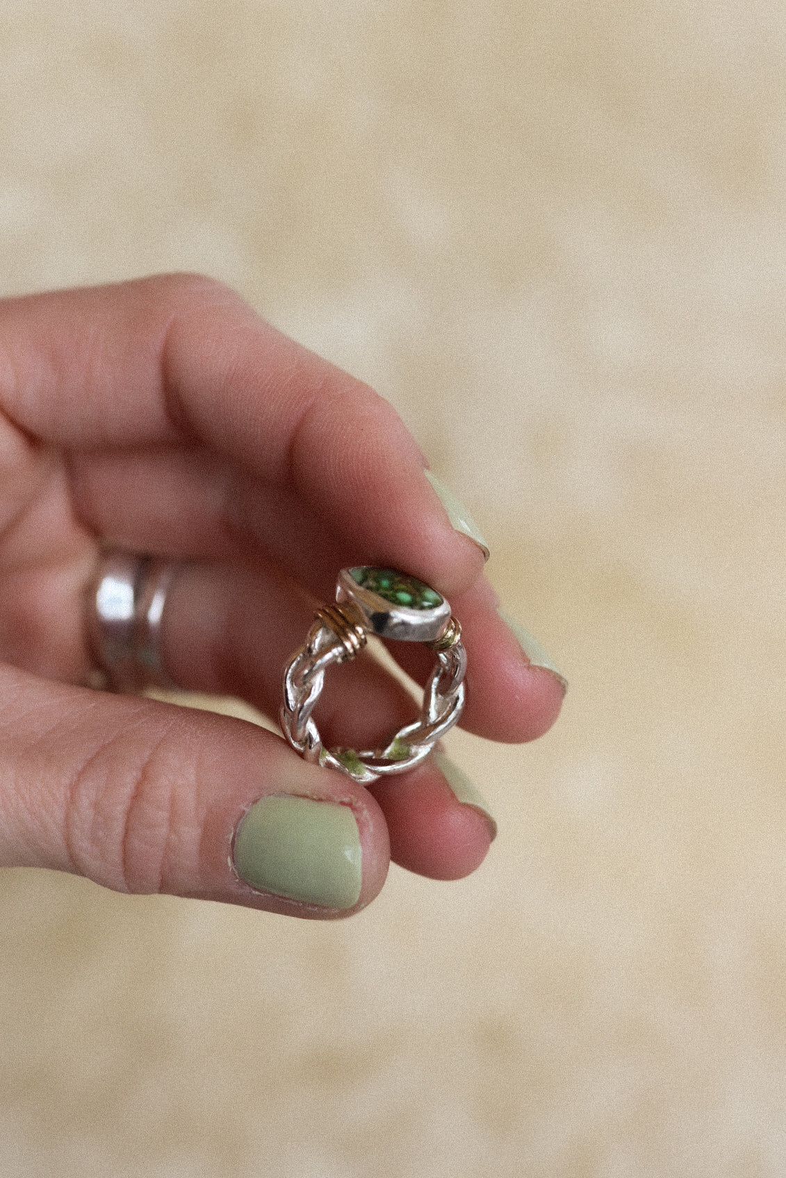 Mixed Metal Braided Ring #1- Size 4.5
