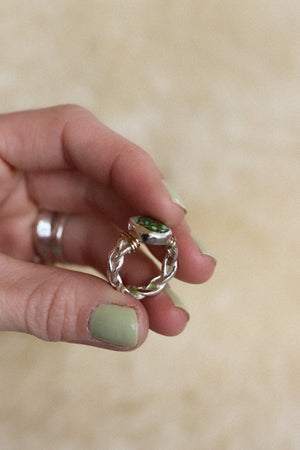 Mixed Metal Braided Ring #1- Size 4.5