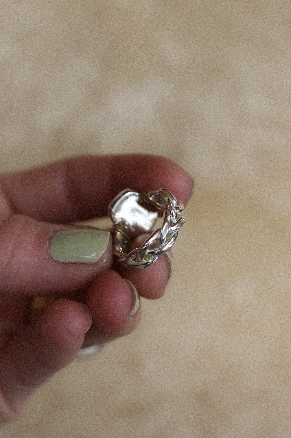 Mixed Metal Braided Ring #1- Size 4.5