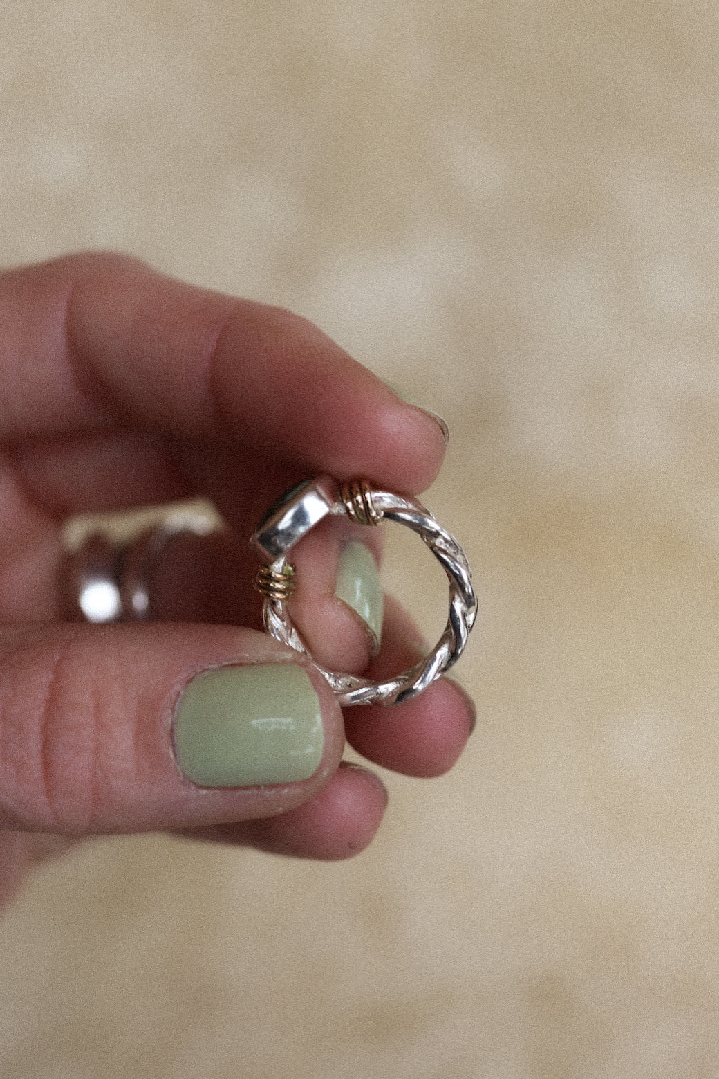 Mixed Metal Braided Ring #1- Size 4.5
