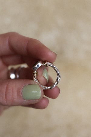 Mixed Metal Braided Ring #1- Size 4.5