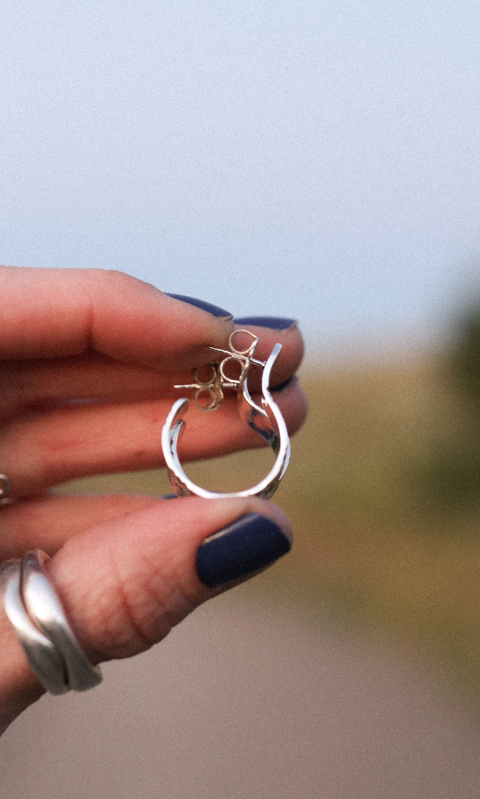 Stamped Huggie Hoops- Made to Order