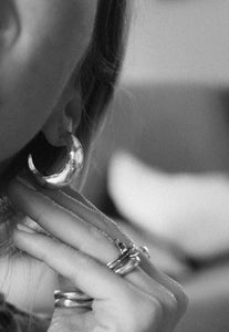 Crescent Moon Huggie Hoops- Made to Order