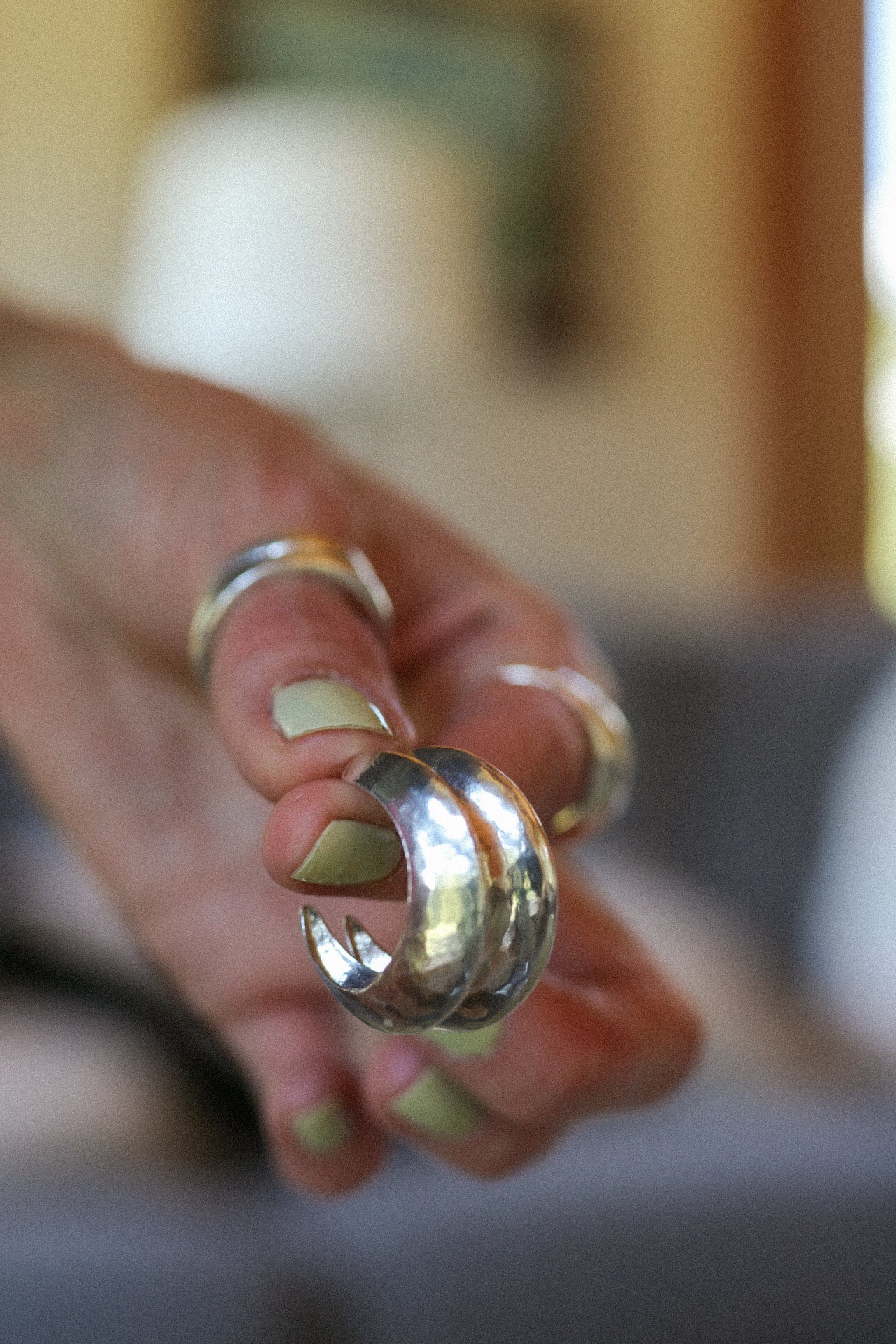 Crescent Moon Huggie Hoops- Made to Order