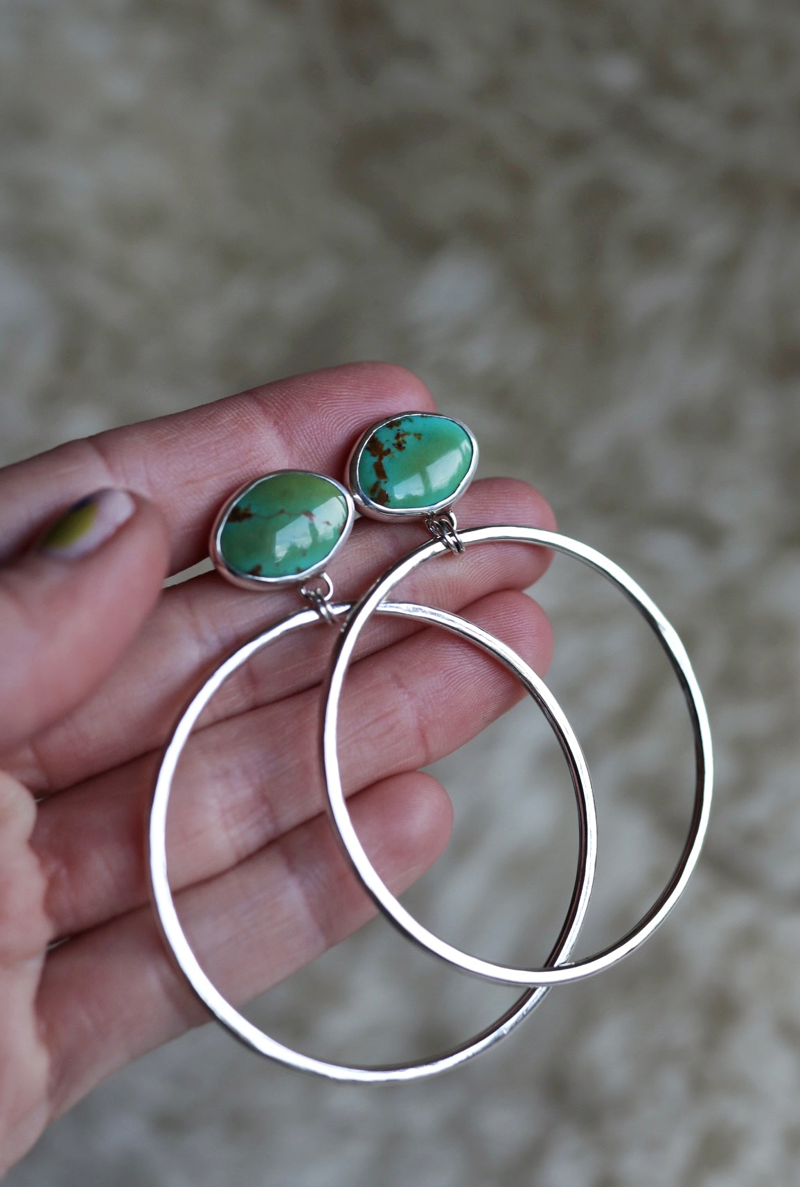 Turquoise Hoops #81