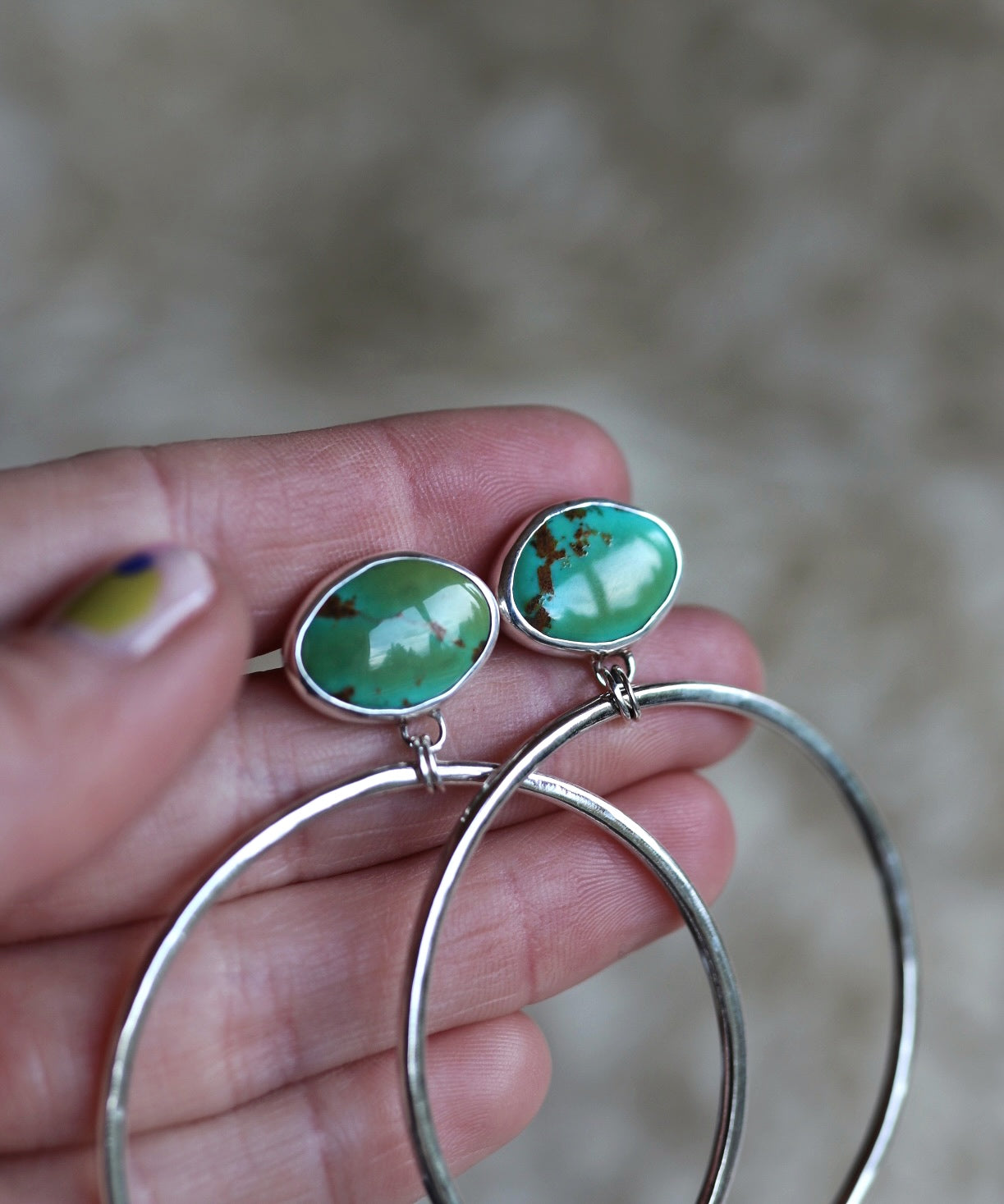Turquoise Hoops #81
