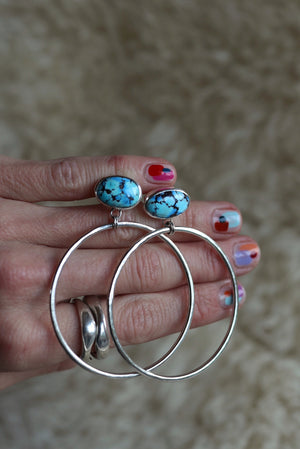 Turquoise Hoops #80