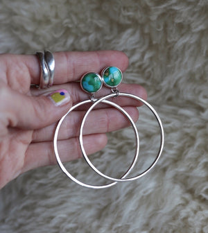 Turquoise Hoops #79