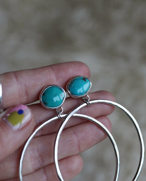 Turquoise Hoops #78