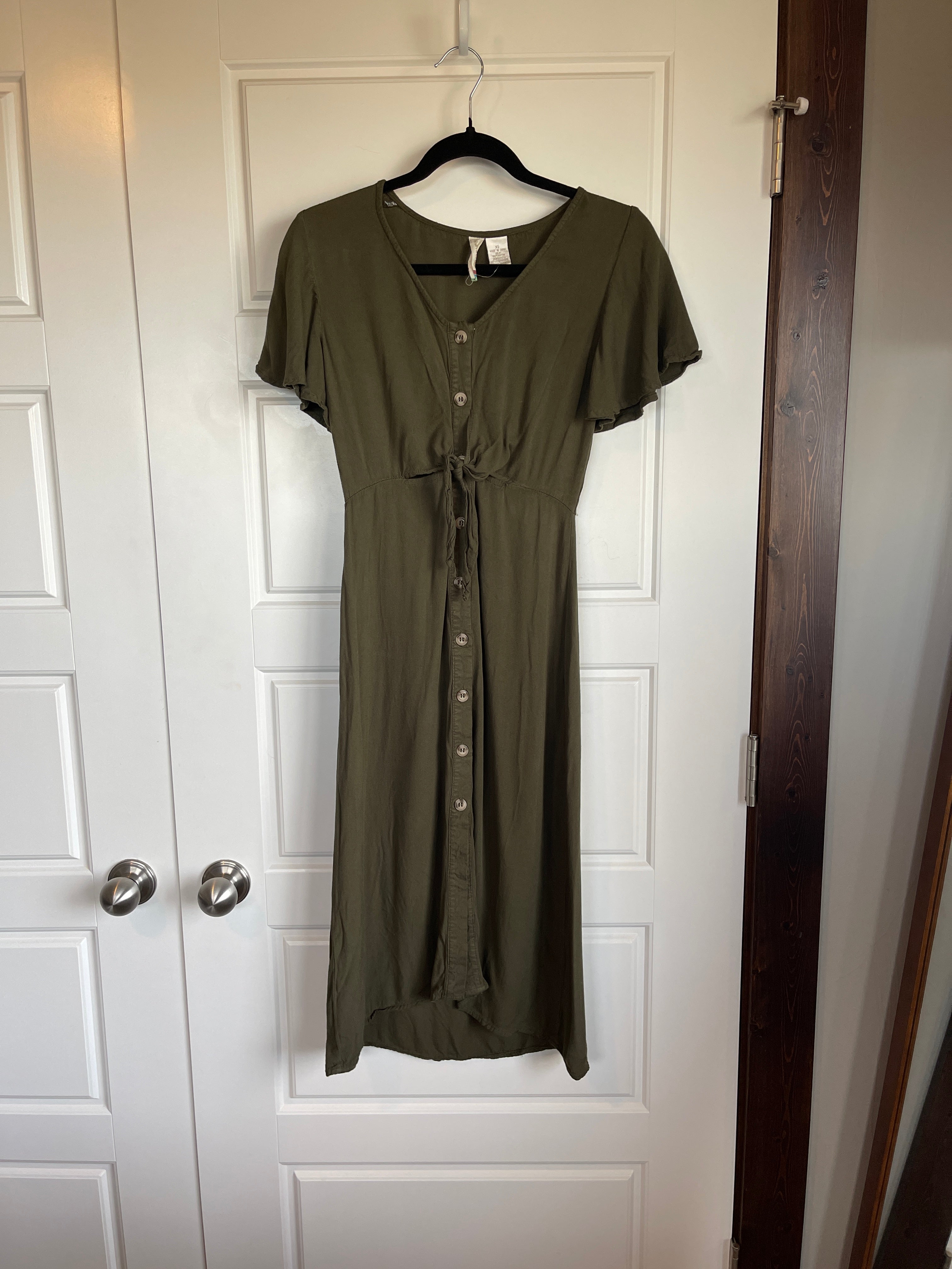 48: Olive Green Cutout Dress