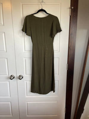 48: Olive Green Cutout Dress