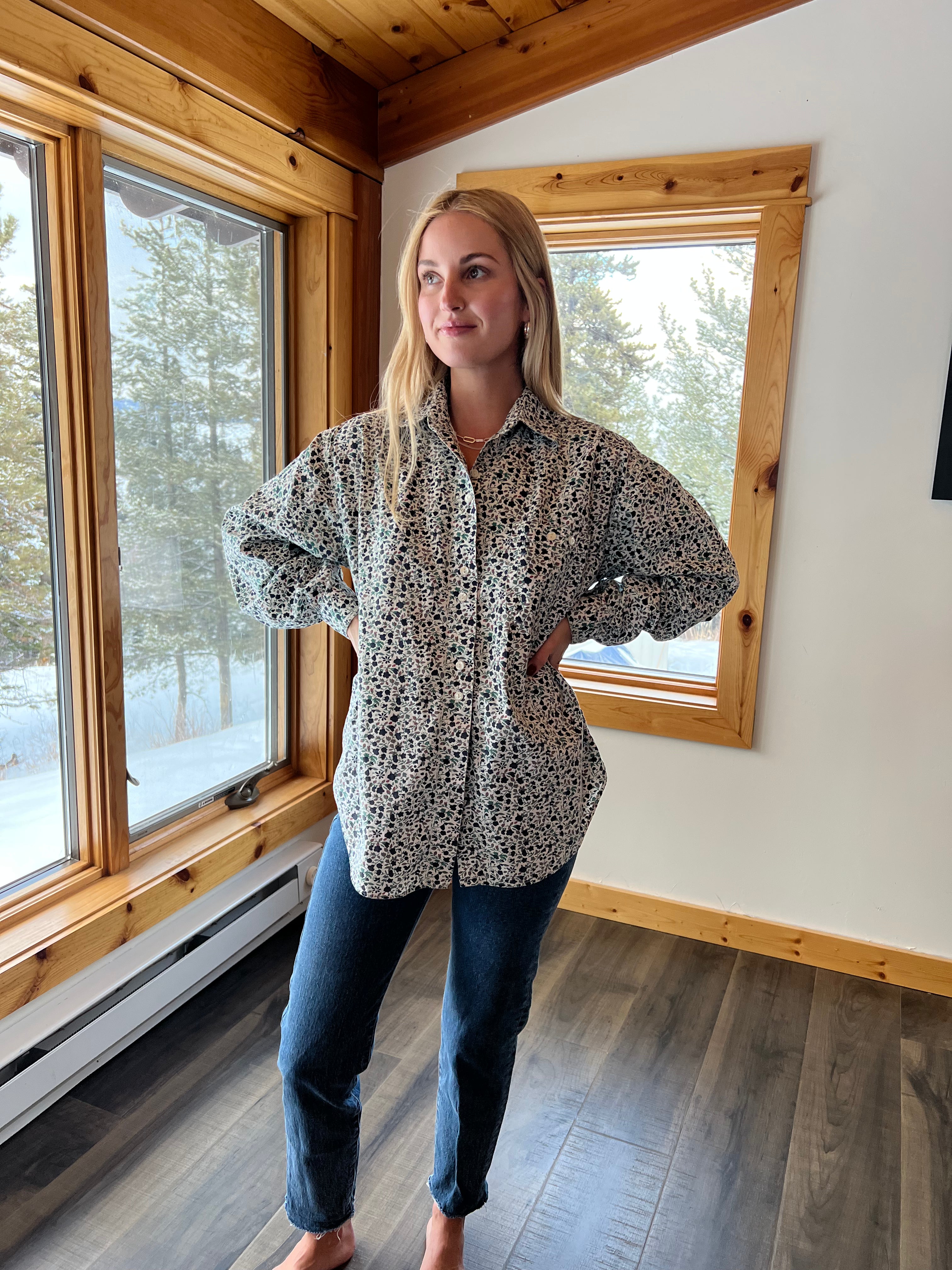 5: Vintage Floral Button Up