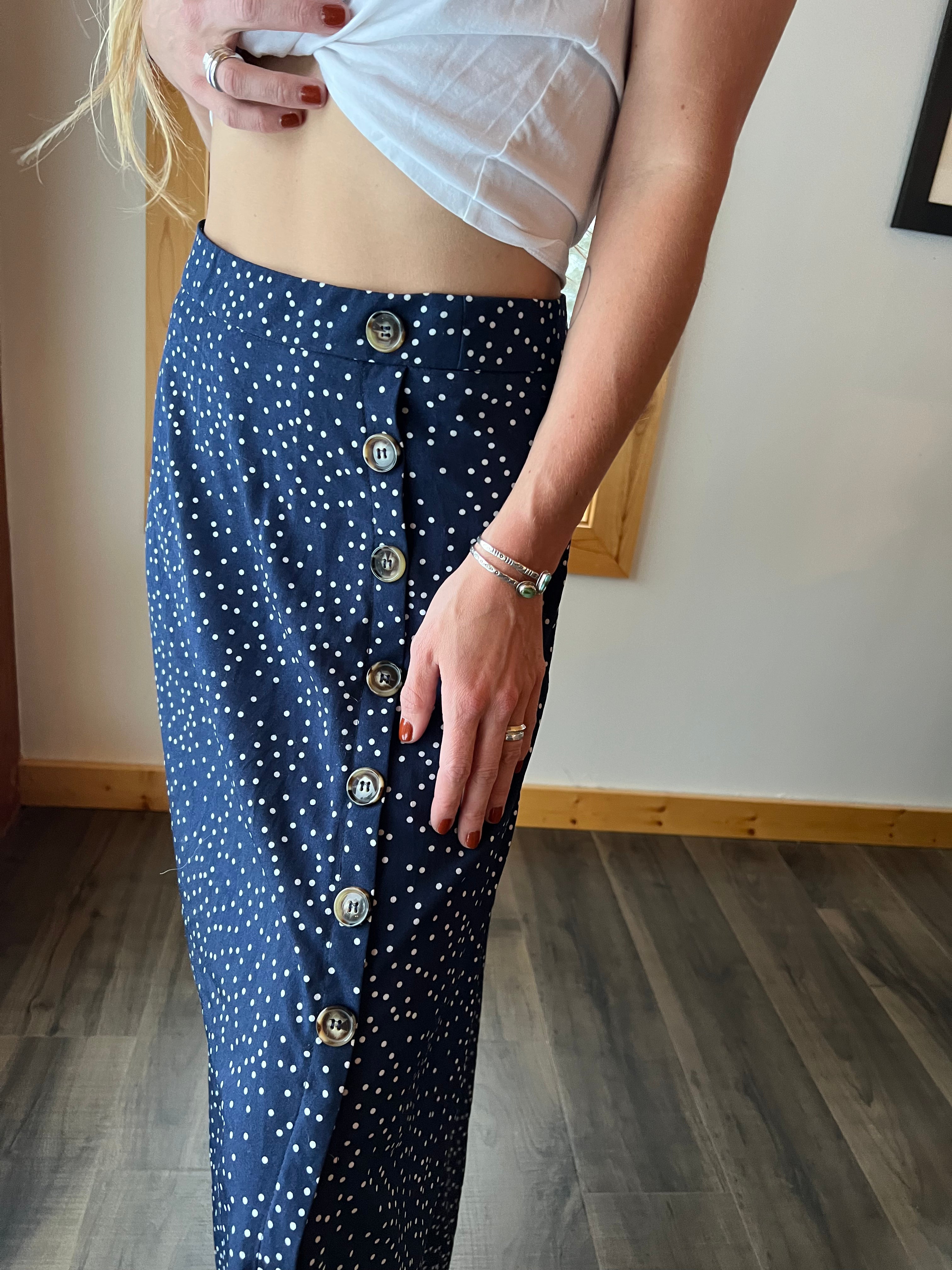 15: Blue Polka Dot Skirt