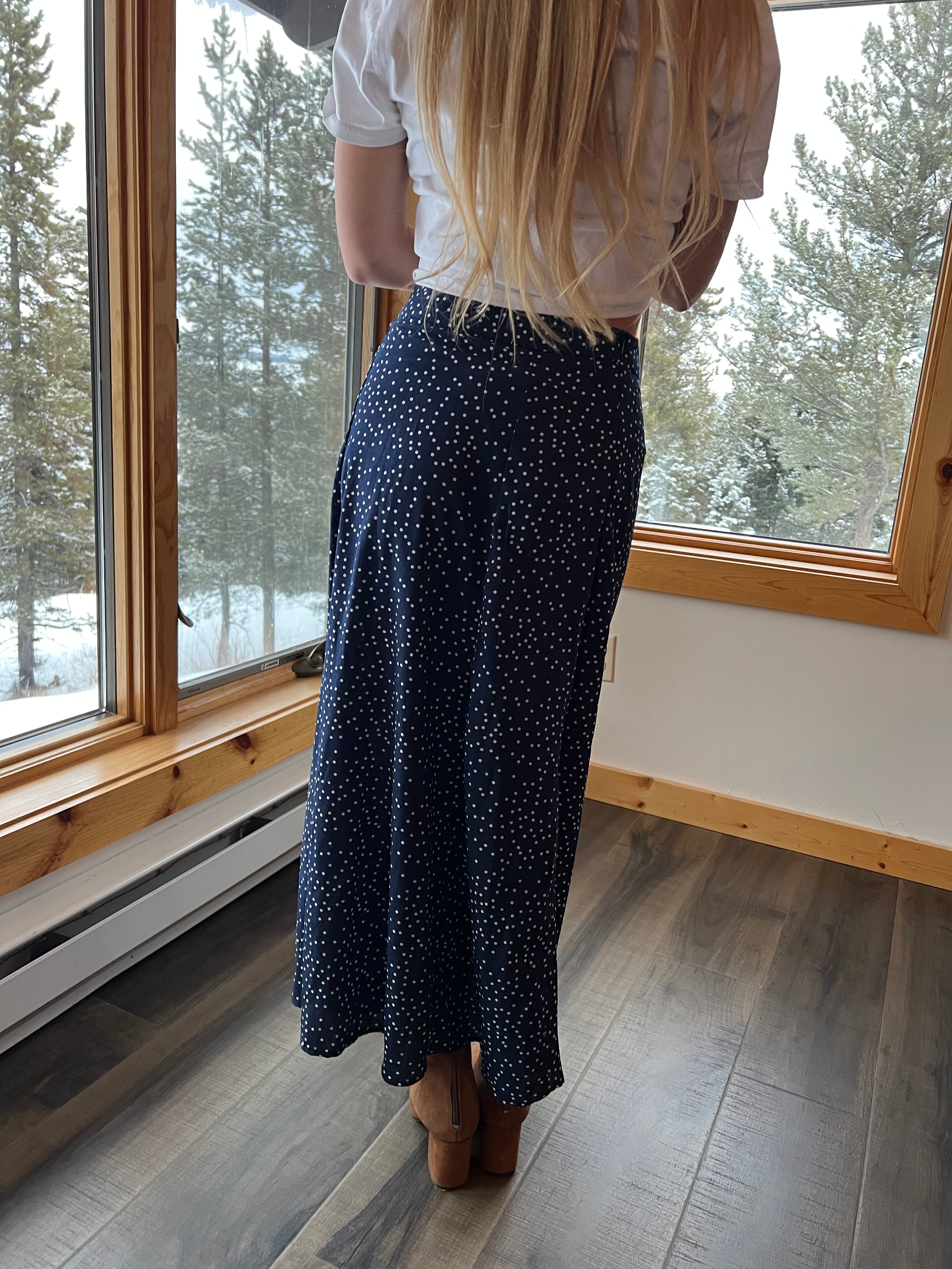 15: Blue Polka Dot Skirt