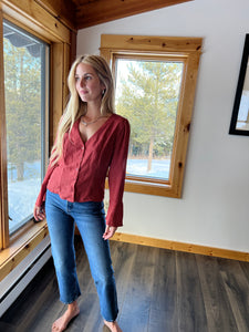 45: Polka Dot Bell Sleeve Top