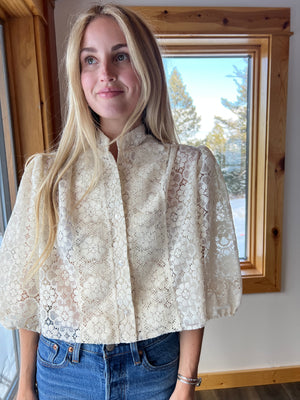 47: Vintage Cream Lace Top