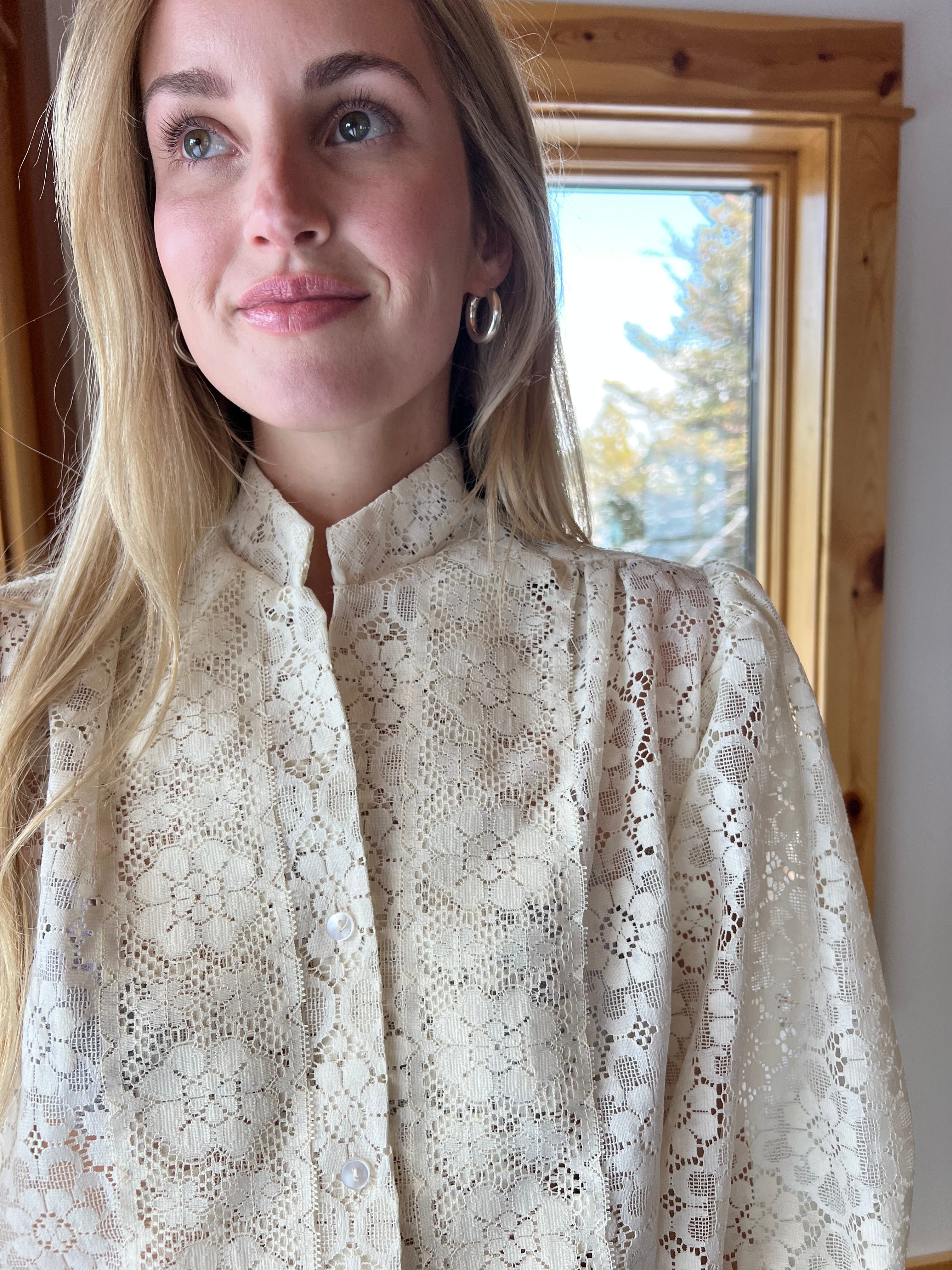 47: Vintage Cream Lace Top