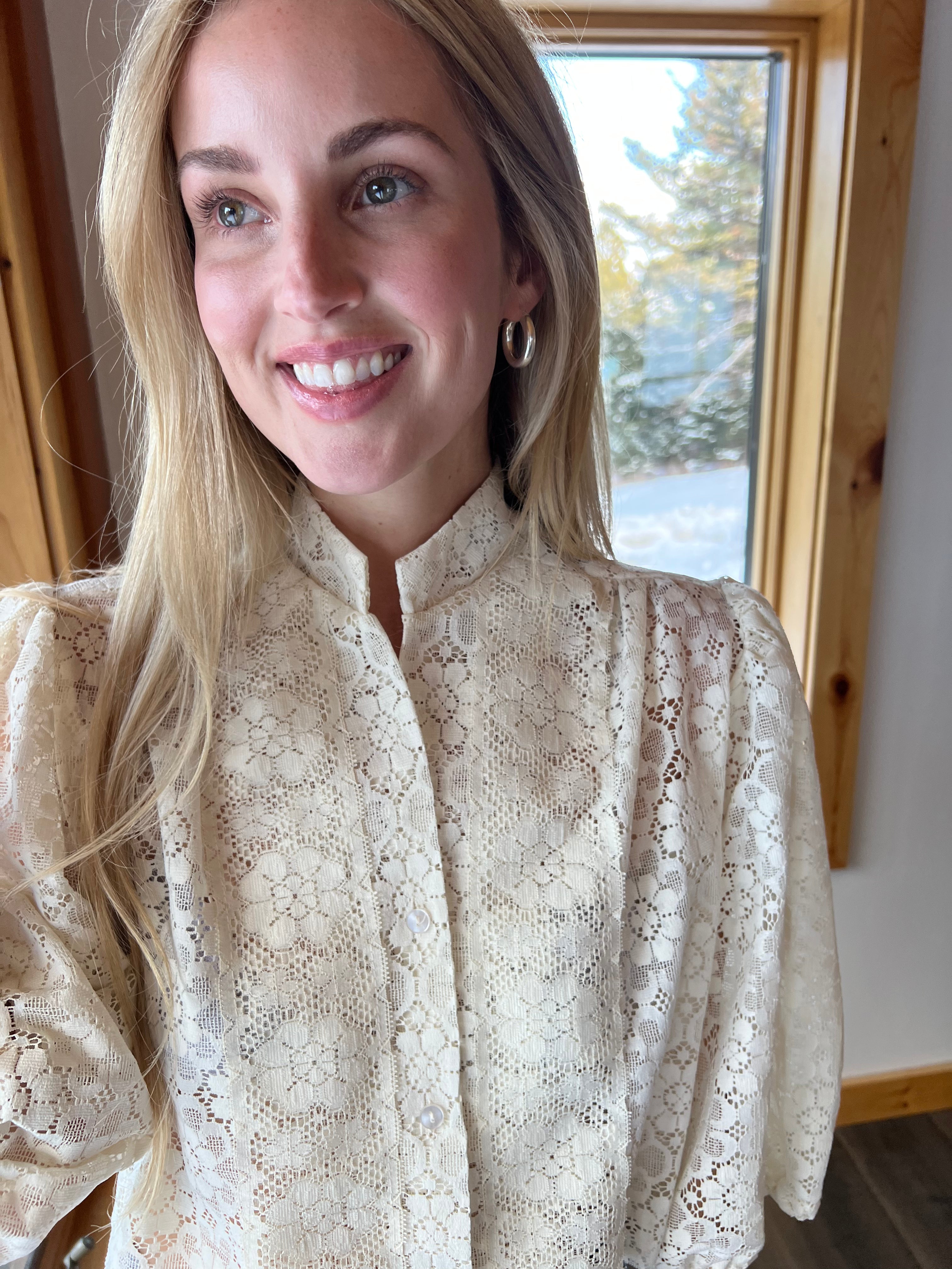 47: Vintage Cream Lace Top
