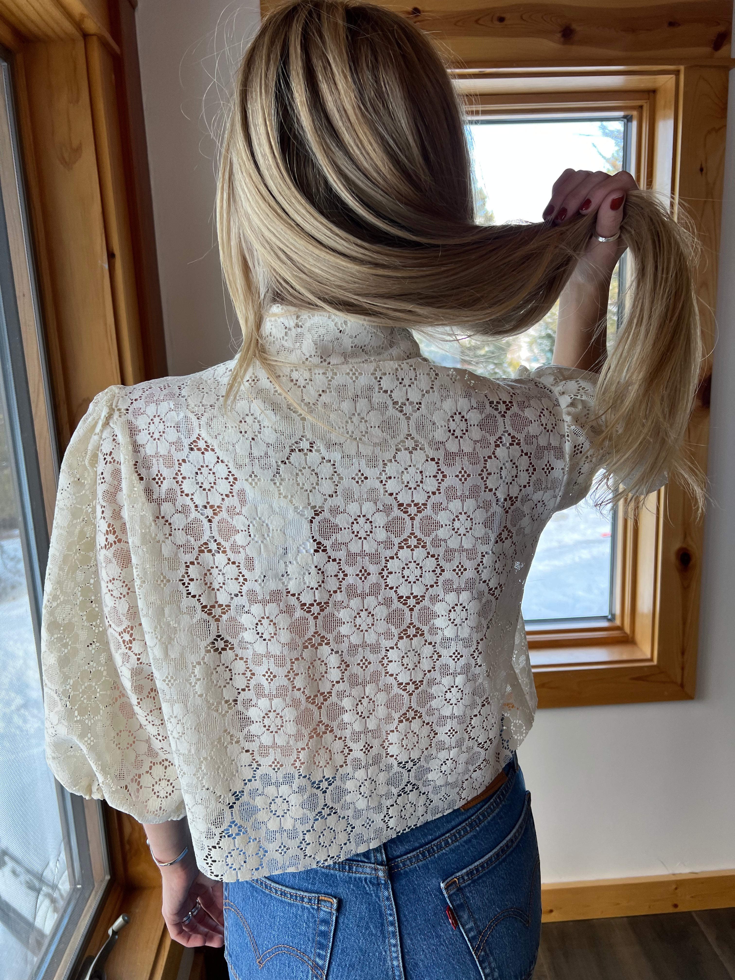 47: Vintage Cream Lace Top