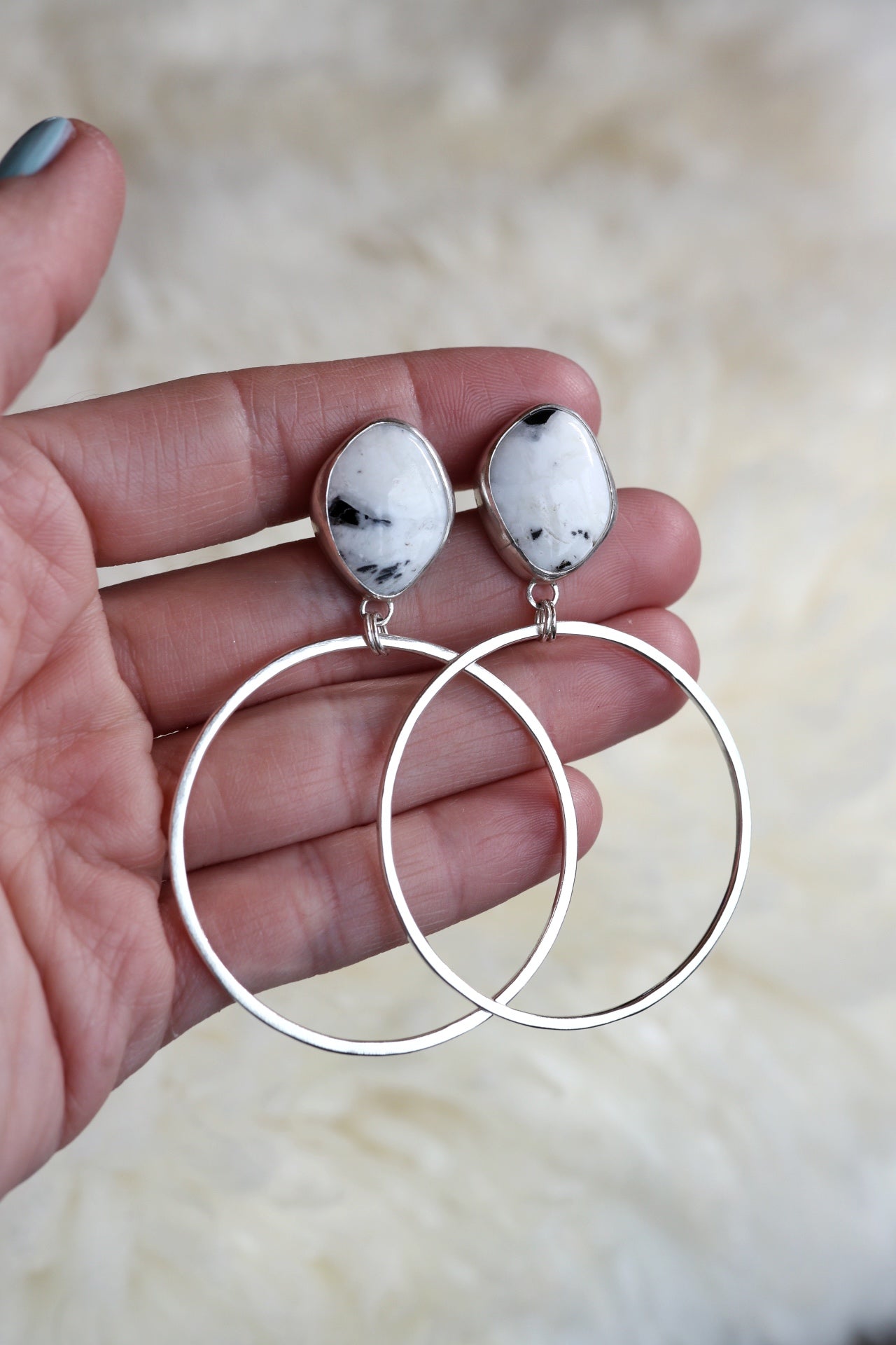 Turquoise Hoops #63