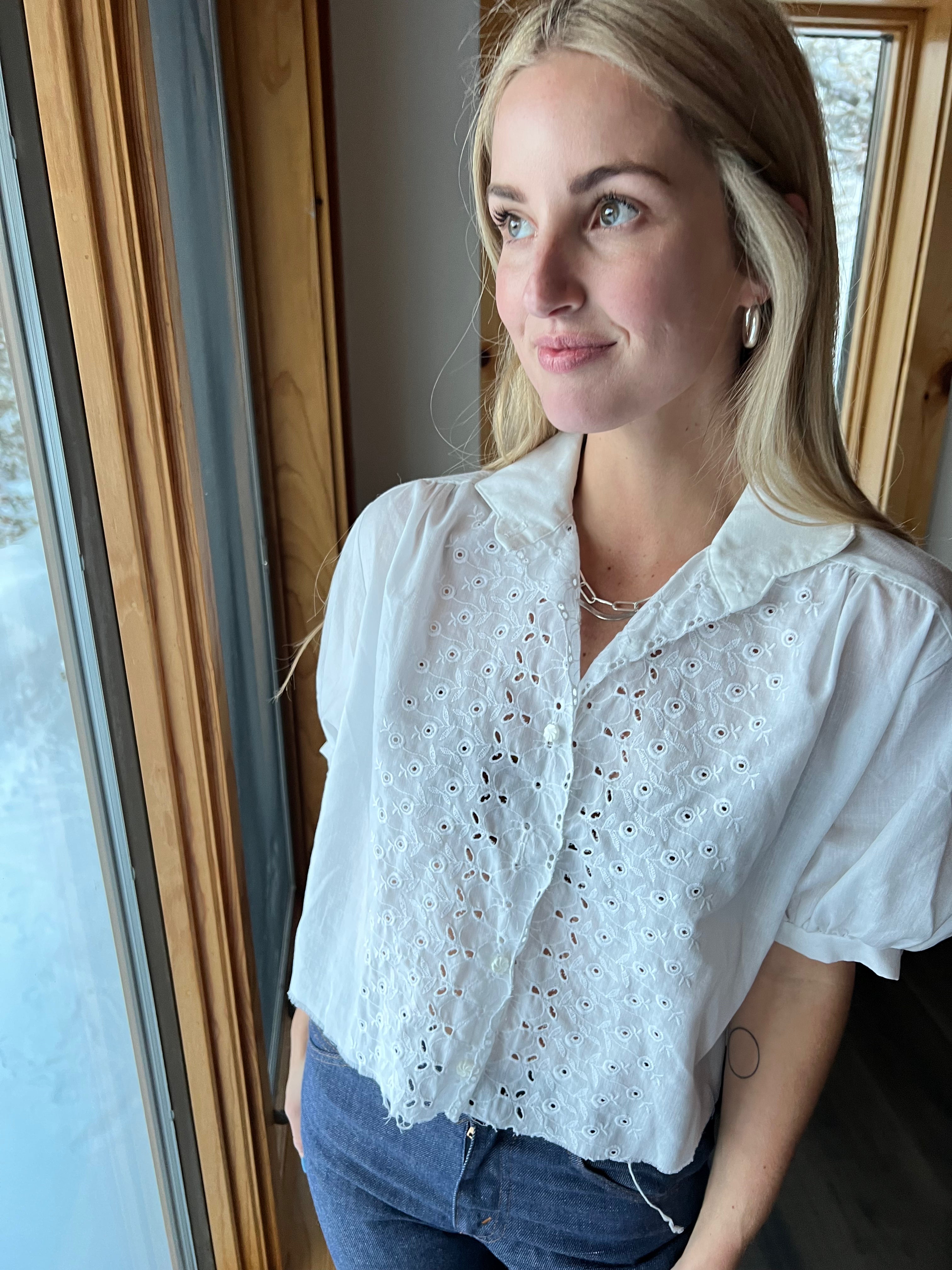 60: Vintage White Blouse