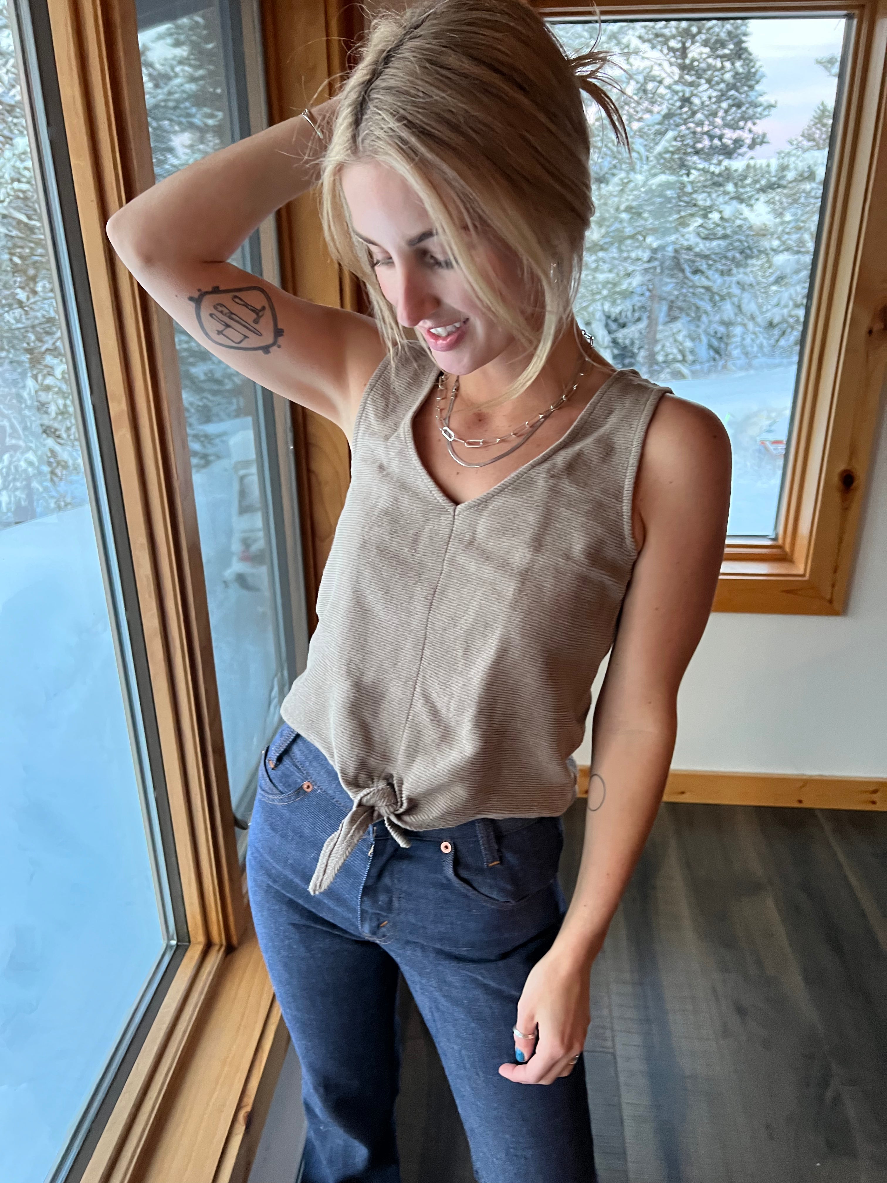 64: Madewell Textured Tie Tank