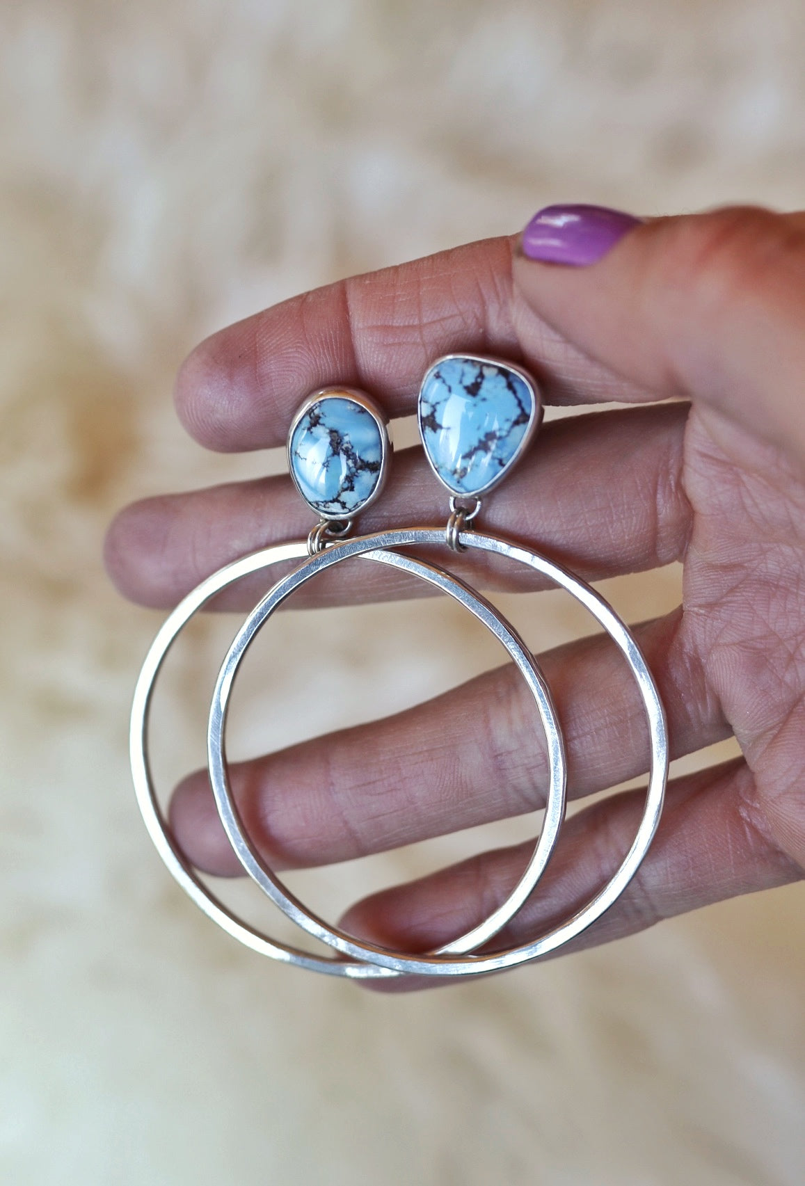 Turquoise Hoops #66