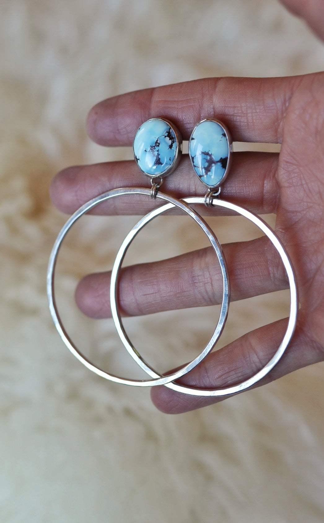 Turquoise Hoops #68