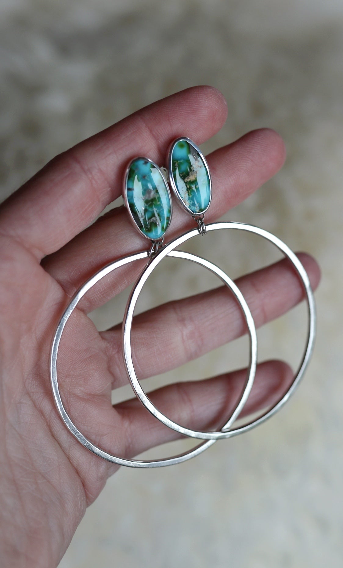 Turquoise Hoops #70