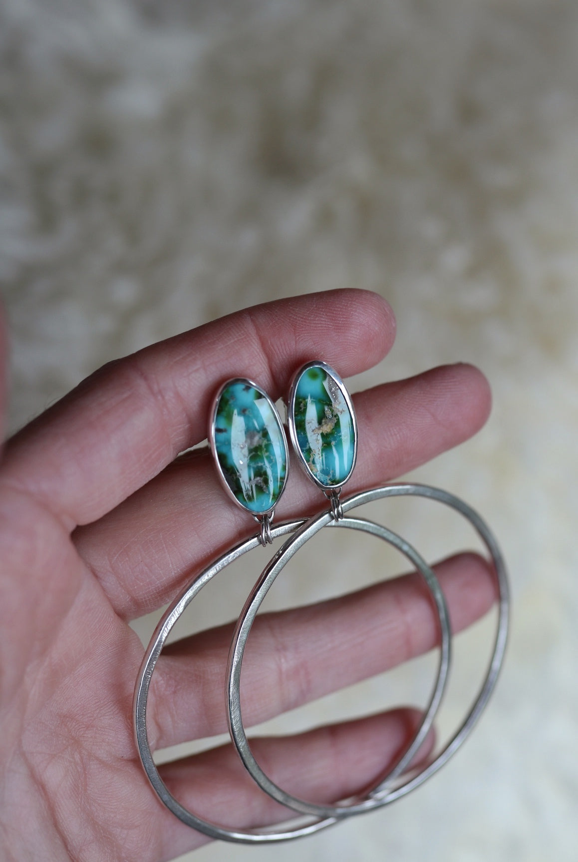 Turquoise Hoops #70