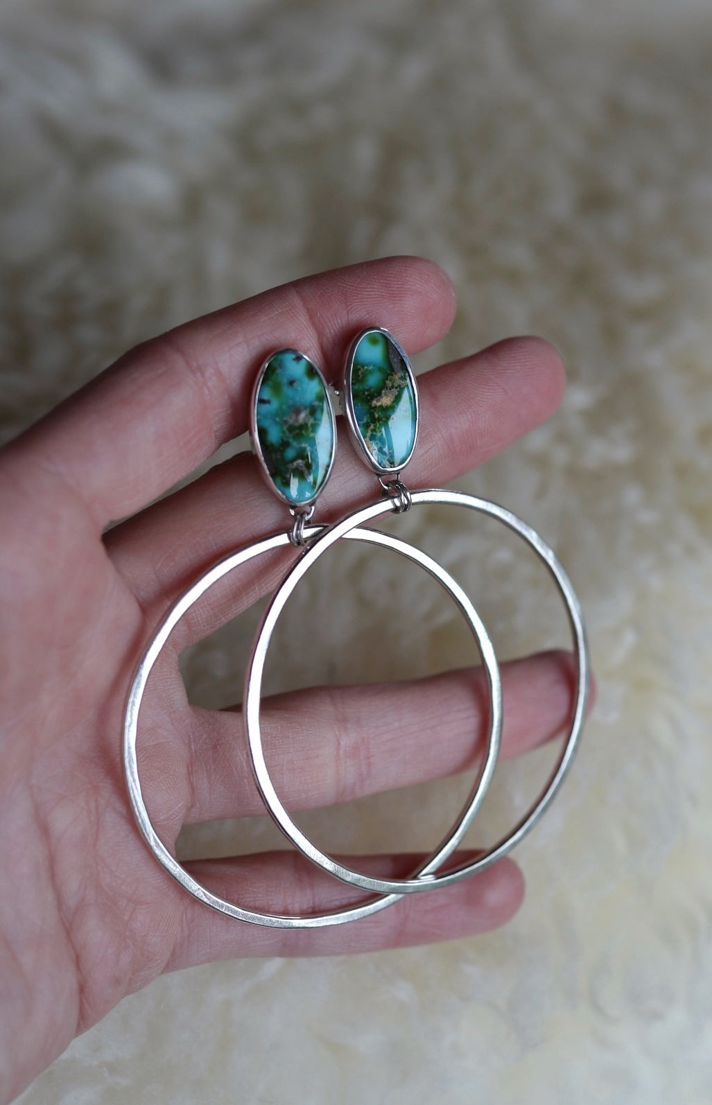 Turquoise Hoops #70