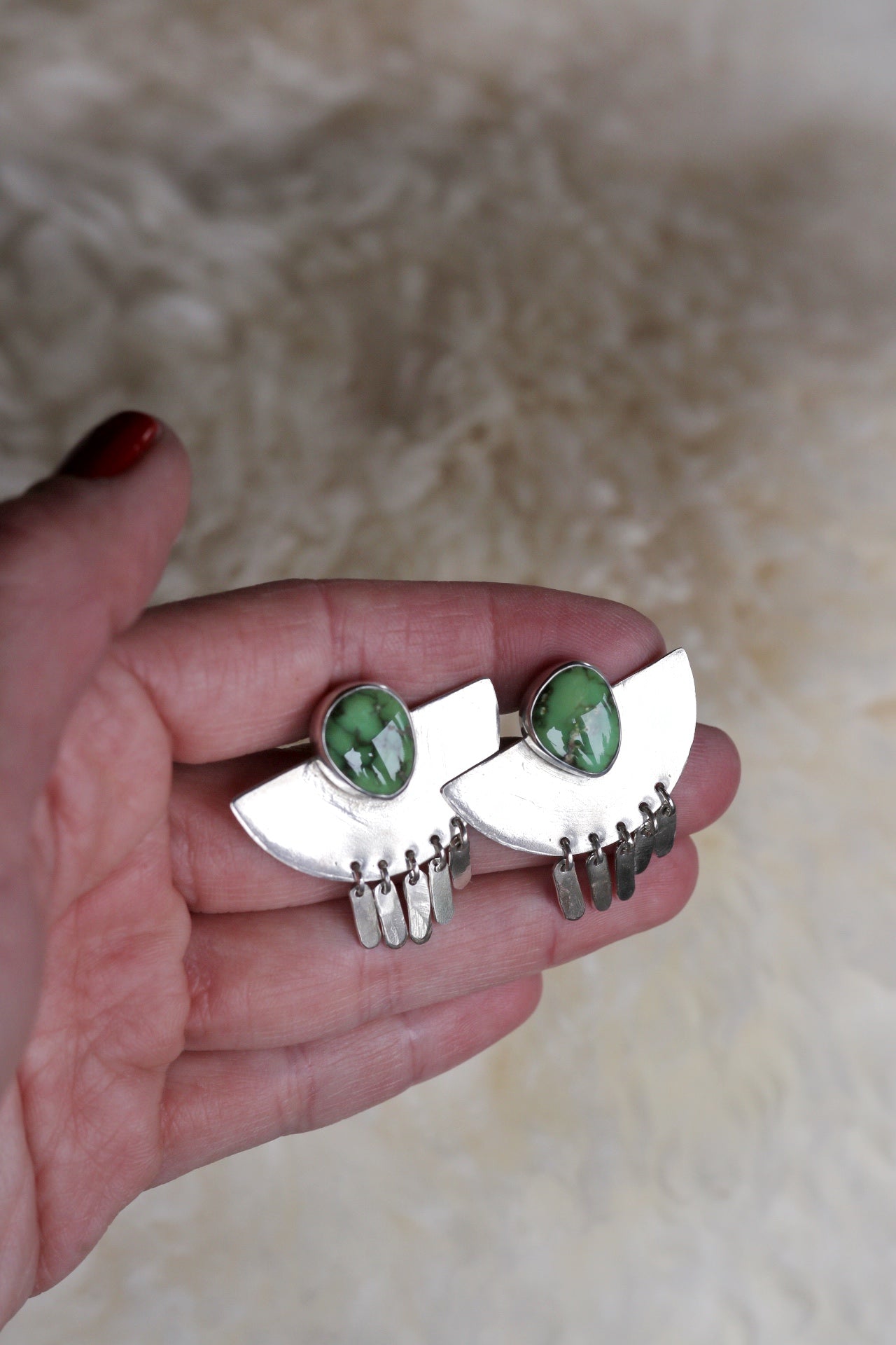 Sterling Silver Fringe Earrings #33