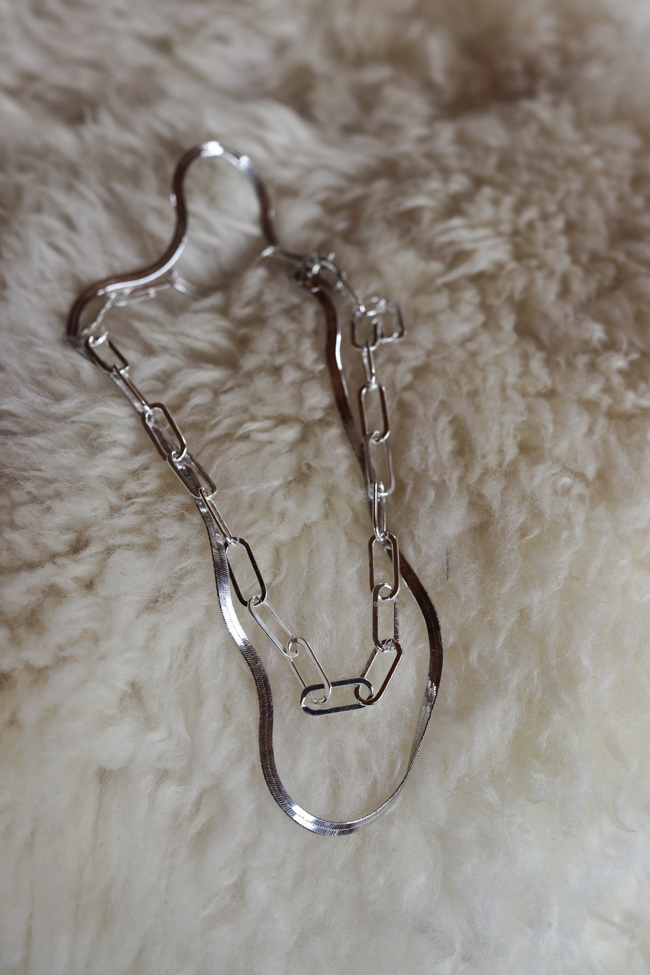 Herringbone & Paperclip Chain Set